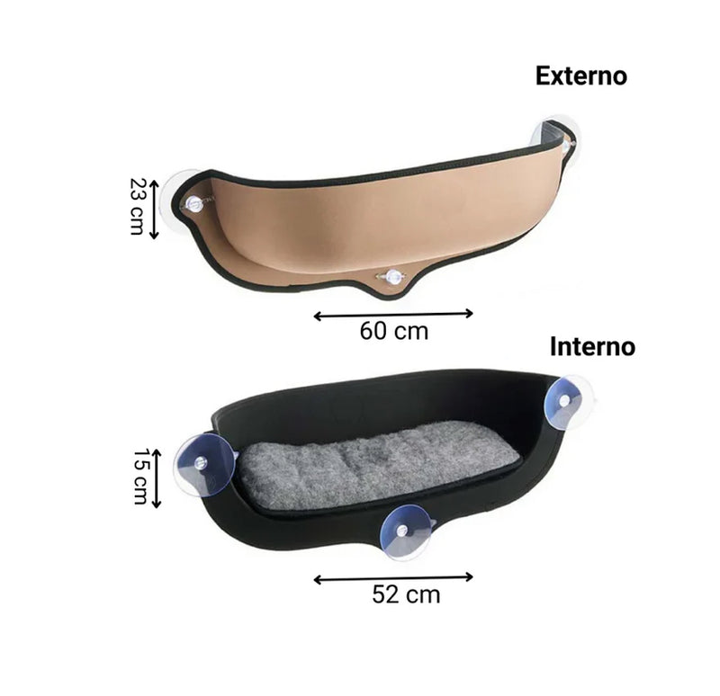 Cama de janela com almofada